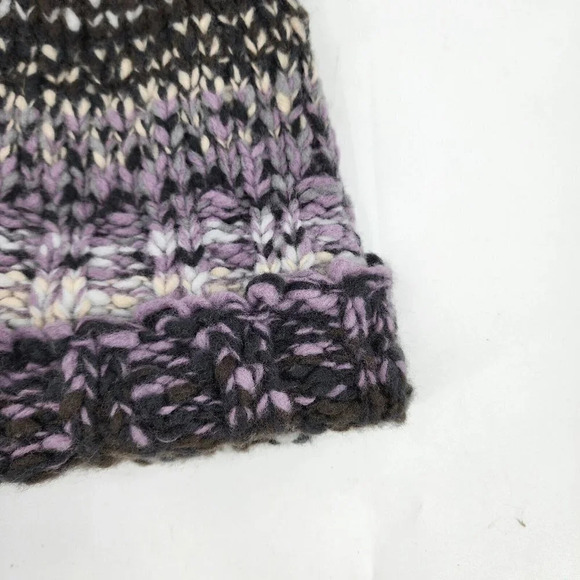 FRYE Chunky Degrade Faux‎ Fur Beanie In Violet Black OSFM NWT $79 - Picture 4 of 7